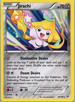 Pokemon TCG Jirachi 42/108 Roaring Skies Holo LP - Image 1