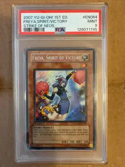 [PSA 9] YU-GI-OH! Strike of Neos: Freya, Spirit of Victory 1st Edition #EN064 - Image 1