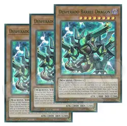 Yugioh Desperado Barrel Dragon x 3 1st Edition Ultra Rare Green NM - Free Holo - Image 1