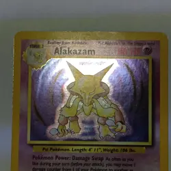 1999 Pokemon TCG Alakazam Base Set Holo Rare Card 1/102 - Image 1