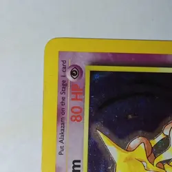 1999 Pokemon TCG Alakazam Base Set Holo Rare Card 1/102 - Image 3