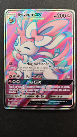 Sylveon GX 140/145 Full Art Guardians Rising Ultra Rare Holo Pokemon Card NM - Image 1