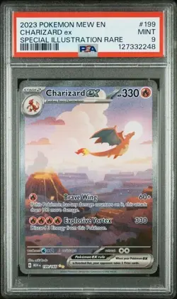 Charizard ex 2023 Pokemon 151 Mew EN Special Illustration Rare PSA 9 Mint #199 - Image 1