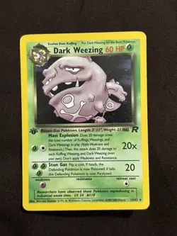 Dark Weezing 14/82 Rare Holo Pokemon TCG 1st Edition MP - Image 1