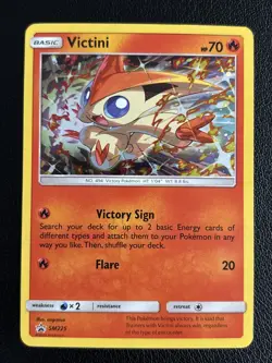 Victini Sun & Moon SM225 Promo Black Star Promo with Swirl Pokemon TCG - Image 1