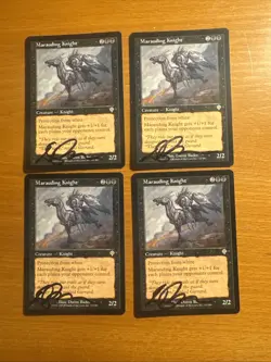 4x Marauding Knight Daren Bader MTG Magic artist signed card Invasion Rare Set - Image 1