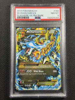 Pokemon TCG PSA 8 NM-MT M Charizard EX Flashfire 2014 XY Ultra Rare 108/106 - Image 1