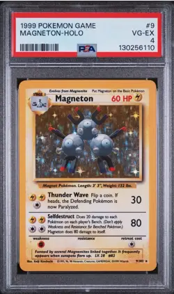 1999 Pokemon BASE SET #9 MAGNETON Holo – PSA 4 VG-EX – VINTAGE Rare 60 HP - Image 1