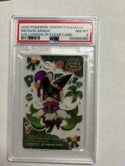 2024 Pokemon Center Pokemaze Halloween CP Clear Card Meowscarada PSA 8 NM-MT - Image 1