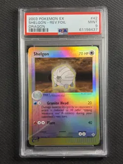Pokemon Cards PSA 9 MINT Shelgon Rev Foil Dragon Ex 2003 Ultra Rare 42/97 - Image 1
