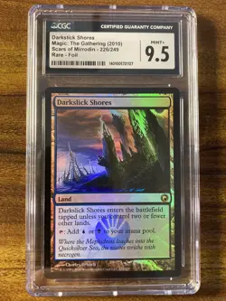 MTG✨DARKSLICK SHORES FOIL✨Scars of Mirrodin CGC 9.5 MINT+ RARE Dual LAND POP 1 ! - Image 1