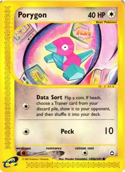 Pokemon TCG Porygon Aquapolis 103b/147 Regular NM - Image 1