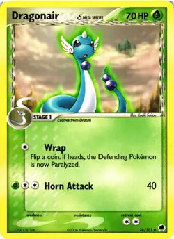 Pokemon TCG Dragonair Delta Species Uncommon Normal Dragon Frontiers 28/101 VLP - Image 1