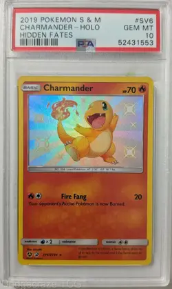 2019 Pokemon Hidden Fates Charmander Holo SV6/SV94 PSA 10 - Image 1