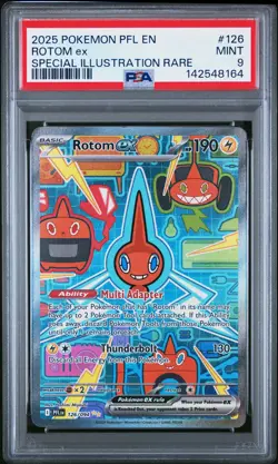 2025 Pokemon Phantasmal Flames Rotom EX Special Illustration Rare PSA 9 #126 - Image 1