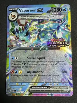 Pokemon Vaporeon EX 23/131 Prismatic Evolutions Stamped Promo NM - Image 1