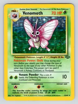 Pokemon Jungle Venomoth 13/64 Holo Rare LP! WOTC - Image 1
