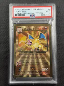 Pokemon TCG PSA 9 MINT Charizard Metal UPC Celebrations Ultra Rare 2021 4/102 - Image 1