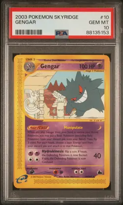 Pokemon Card Gengar 10/144 Non Holo Skyridge WOTC PSA 10 - Image 1