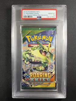 Pokemon Cards PSA 10 GEM MT Mega Rayquaza Roaring Skies Foil Pack XY 2015 - Image 1