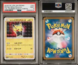 Pokemon Pretend Boss Pikachu 191/SM-P PSA 9 Mint Japanese Team Rocket Promo 2018 - Image 3