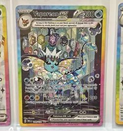 Pokemon Prismatic Evolution Vaporeon ex 149/131 & Umbreon/Espeon Promo Cards - Image 2