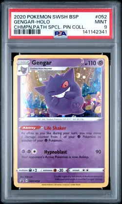 2020 POKEMON SWSH BLACK STAR PROMO #052 GENGAR-HOLO PSA 9 - Image 1