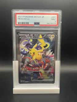 PSA 9 PIKACHU EX 2023 POKEMON JPN WCS23-WORLD CHAMPIONSHIPS YOKOHAMA DECK #001 - Image 1