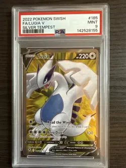 Lugia V 185/195 Full Art 2022 Pokemon SWSH Silver Tempest PSA 9 Mint - Image 1