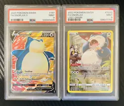 Pokemon Lot 2 Graded Cards English PSA 9 Snorlax Full Art - Image 1