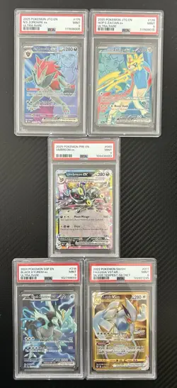 Pokemon Lot 5 Graded Cards PSA 9 Zoroark Zacian Umbreon Lugia Black Kyurem - Image 1