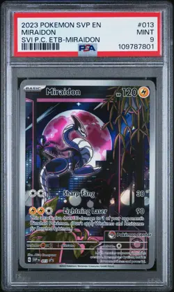 Rare 2023 Pokemon PSA 9 Scarlet & Violet #013 Miraidon Pokemon Center Card - Image 1