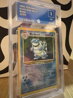 Pokemon TCG RARE Blastoise Holo Card Base Set 2/102 Heavy Play Graded - Image 2