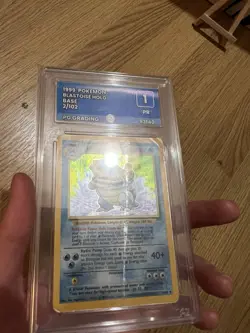 Pokemon TCG RARE Blastoise Holo Card Base Set 2/102 Heavy Play Graded - Image 4