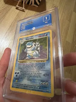 Pokemon TCG RARE Blastoise Holo Card Base Set 2/102 Heavy Play Graded - Image 5