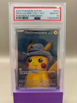 PSA 10 GEM Mint - Pikachu with Grey Felt Hat #085 Pokemon Van Gogh Exclusive Pro - Image 1