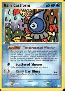 Rain Castform 23/101 Non Holo Rare EX Hidden Legeds Pokemon - Image 1