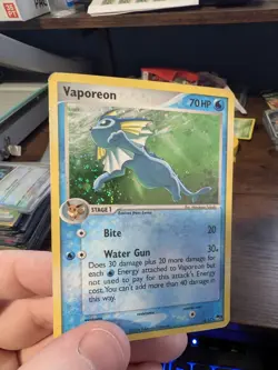 Vaporeon 6/17 POP Series 3 Holo Rare Pokemon Card SWIRL - Image 1