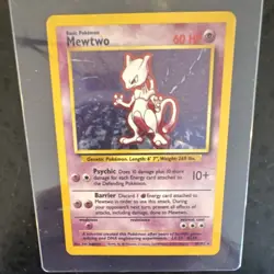 Pokemon Mewtwo Base Set Holo Rare 10/102 Basic 60 HP English Card - Image 1