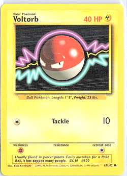 Voltorb Base Set Pokemon TCG 67/102 Unlimited Common LP - Image 1