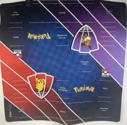 Official Pokemon League TCG Two Player Play Mat Double Playmat | Pikachu & Eevee - Image 1