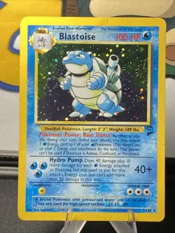 Pokemon TCG Blastoise 002/130 Base Set 2 Holo Rare Vintage 2000 WOTC - Image 1
