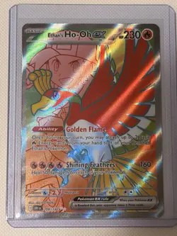 Pokemon TCG Destined Rivals Ethan's Ho-Oh ex 209/182 Ultra Rare Full Art - Image 1