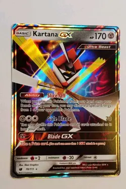 Kartana GX 70/111 HOLOGRAPHIC Crimson Invasion SET Pokemon Card Rare Full Art - Image 1