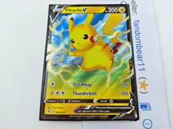 Pikachu V ULTRA RARE card 086/264 Sword & Shield Fusion Strike 2021 Pokemon TCG - Image 2