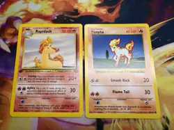 Rapidash 44/64 & Ponyta 60/102 1st Edition/Shadowless WoTC 1999 Pokemon TCG - Image 1