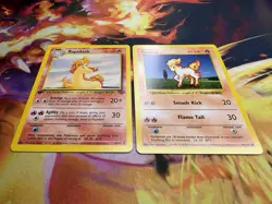 Rapidash 44/64 & Ponyta 60/102 1st Edition/Shadowless WoTC 1999 Pokemon TCG - Image 2