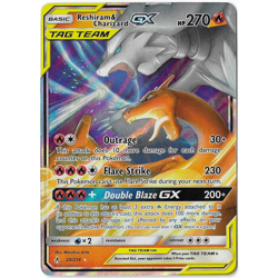 Pokemon Reshiram & Charizard GX Ultra Rare Holo 20/214 SM-Unbroken Bonds - Image 1