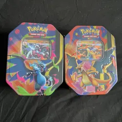 Pokemon TCG Mega Charizard X & Y Tins. BOTH TINS. Brand New & Sealed - Image 1