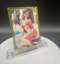 One Piece Waifu Collection Metal Gold Plate Die Cut Pool Girl Sexy Waifu Card - Image 2
